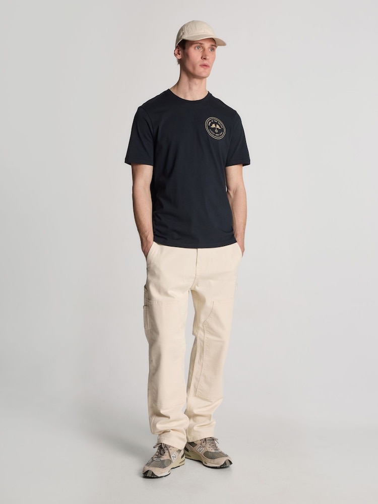 Lyle & Scott Blue 100% Cotton Game of Two Halves Graphic T-Shirt - Image 2 of 4