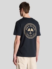 Lyle & Scott Blue 100% Cotton Game of Two Halves Graphic T-Shirt - Image 3 of 4