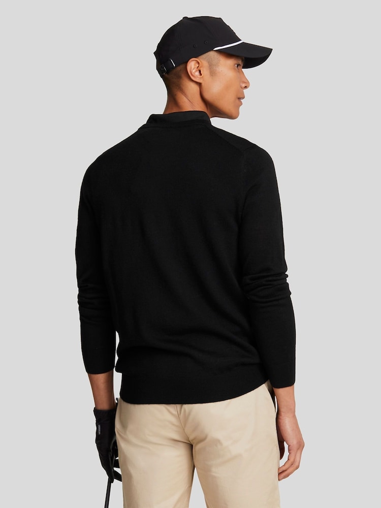 Lyle & Scott Black Golf V-Neck Pull-Over Jumper - Image 3 of 5