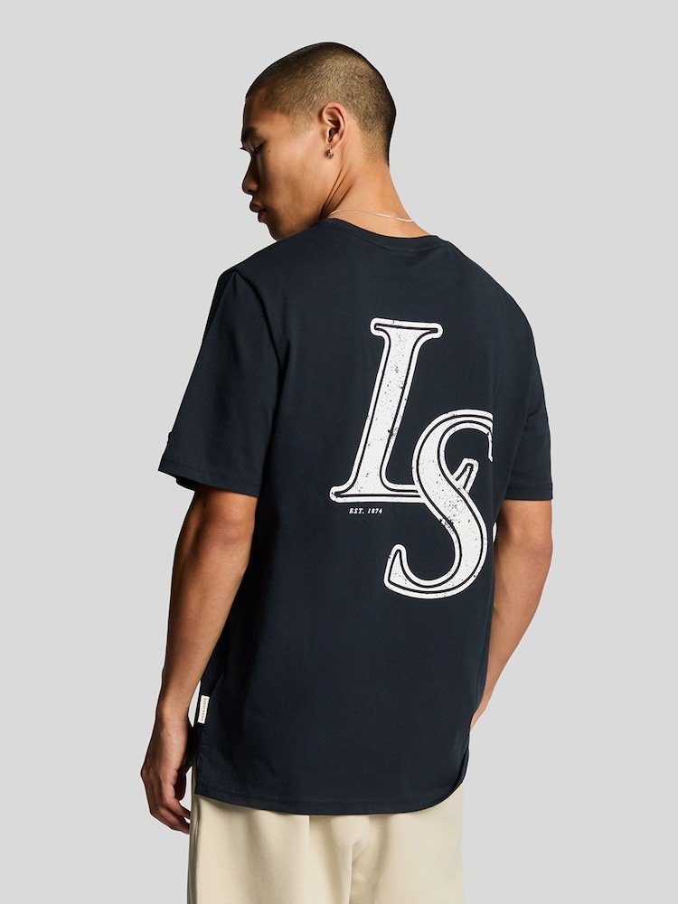 Lyle & Scott Blue 100% Cotton Emblem T-Shirt - Image 3 of 4
