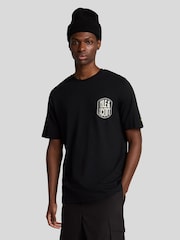 Lyle & Scott Black 100% Cotton Embroidered Badge Graphic T-Shirt - Image 1 of 5