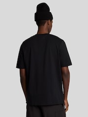 Lyle & Scott Black 100% Cotton Embroidered Badge Graphic T-Shirt - Image 2 of 5