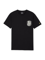 Lyle & Scott Black 100% Cotton Embroidered Badge Graphic T-Shirt - Image 5 of 5