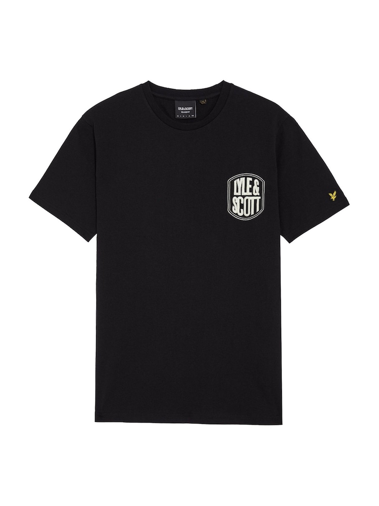 Lyle & Scott Black 100% Cotton Embroidered Badge Graphic T-Shirt - Image 5 of 5