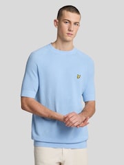 Lyle & Scott Blue Blend Knitted T-Shirt - Image 1 of 5