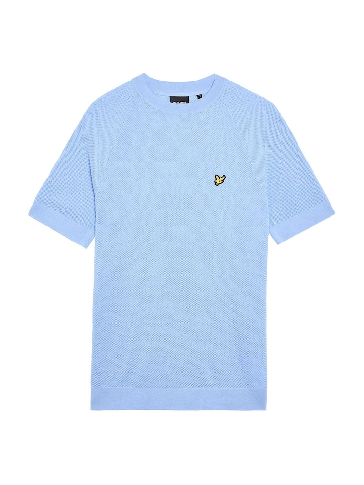Lyle & Scott Blue Blend Knitted T-Shirt - Image 5 of 5