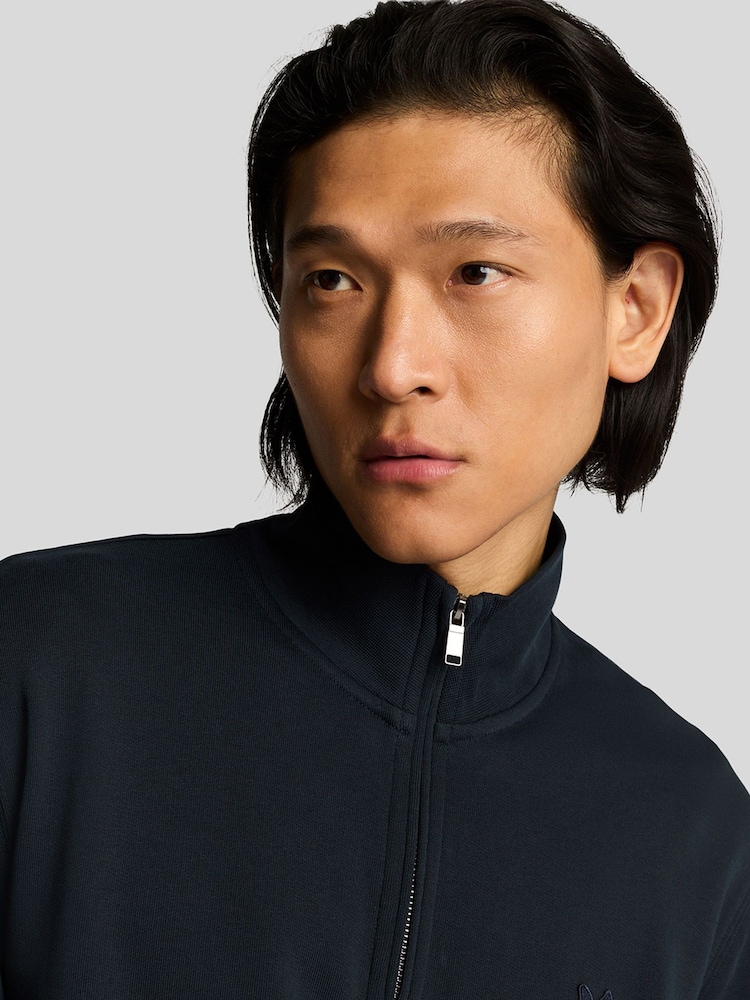 Lyle & Scott Blue 100% Cotton Superfine Quarter Zip Sweatshirt - Image 2 of 5