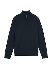 Lyle & Scott Blue 100% Cotton Superfine Quarter Zip Sweatshirt - Image 5 of 5