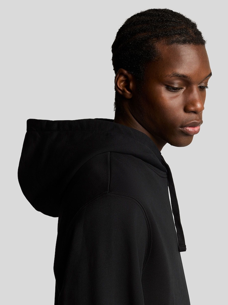 Lyle & Scott Black 100% Cotton Loopback Embroidered Hoodie - Image 2 of 5