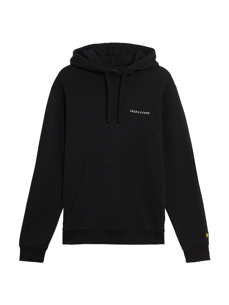 Lyle & Scott Black 100% Cotton Loopback Embroidered Hoodie - Image 5 of 5