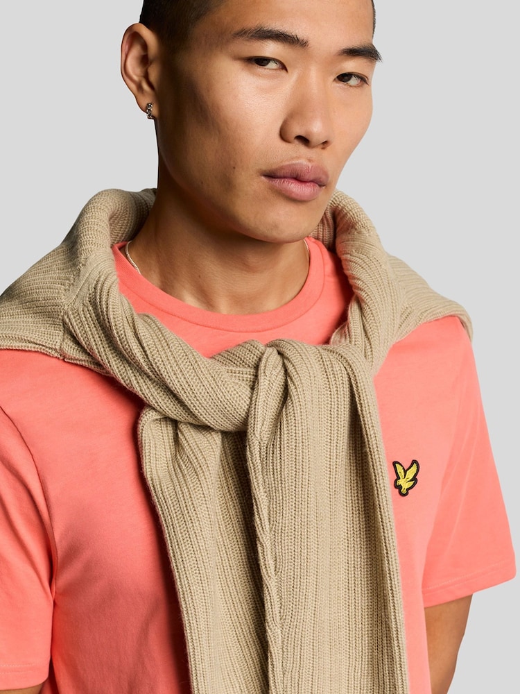 Roșu - Tricou simplu Lyle & Scott din bumbac - Image 3 of 5