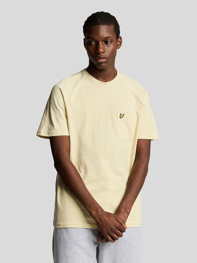 Lyle & Scott Yellow Linen Blend Raglan T-Shirt - Image 1 of 5