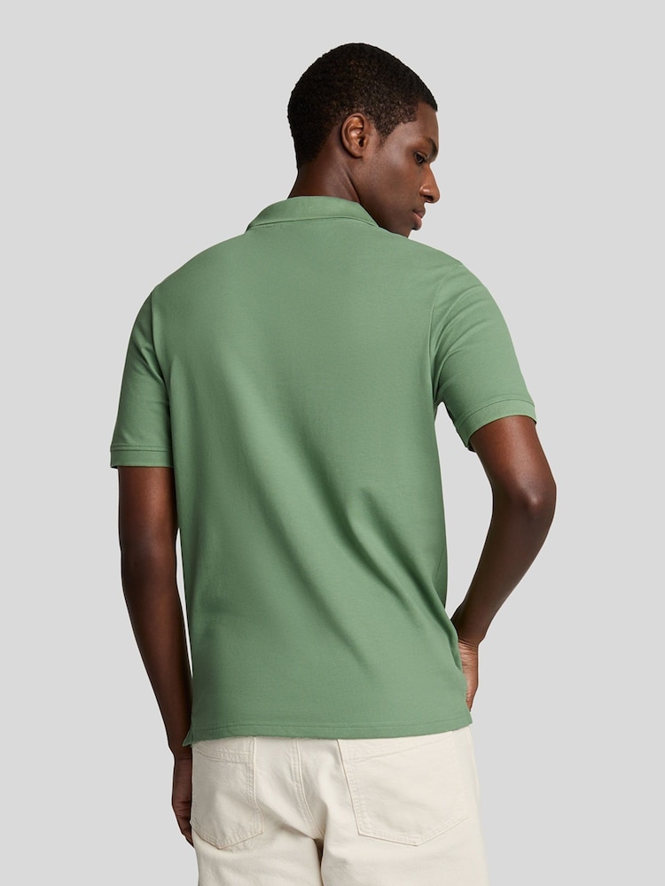 أخضر - قميص بولو سادة من Lyle & Scott - صورة 2 من 4
