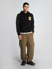 Lyle & Scott Black 100% Cotton Sunnies Pool Bar Graphic Pullover Hoodie - Image 2 of 4