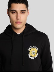 Lyle & Scott Black 100% Cotton Sunnies Pool Bar Graphic Pullover Hoodie - Image 4 of 4