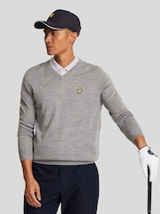 Lyle & Scott Grey Golf V-Neck Pull-Over Jumper - Image 1 of 5
