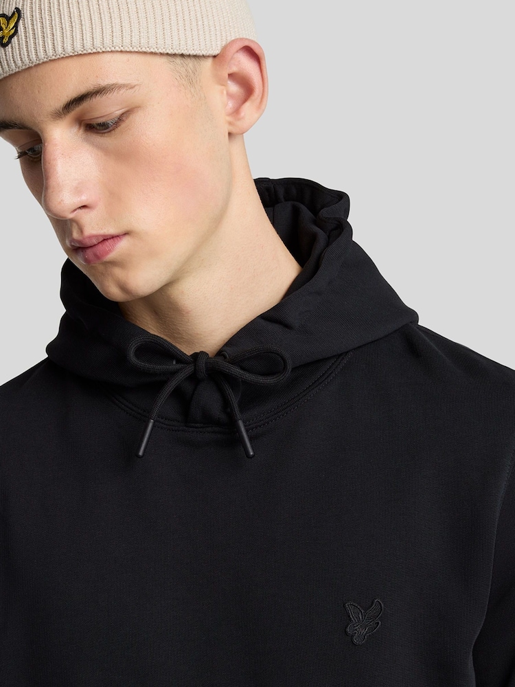 Lyle & Scott Black 100% Cotton Superfine Pullover Hoodie - Image 2 of 5