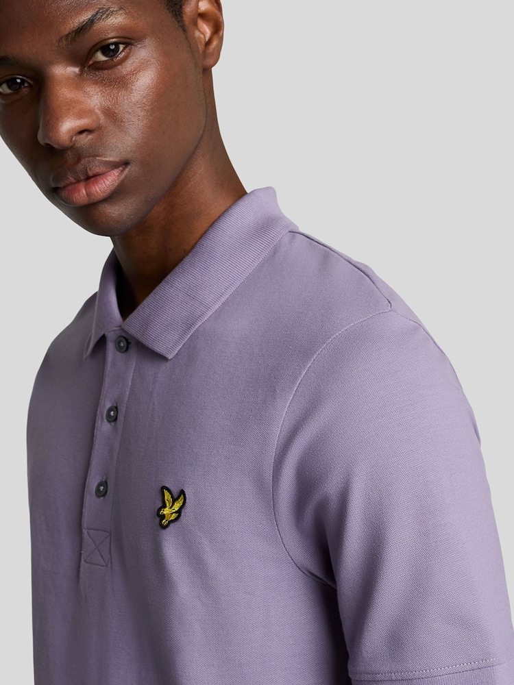 Lyle & Scott Purple Plain Polo Shirt - Image 4 of 5