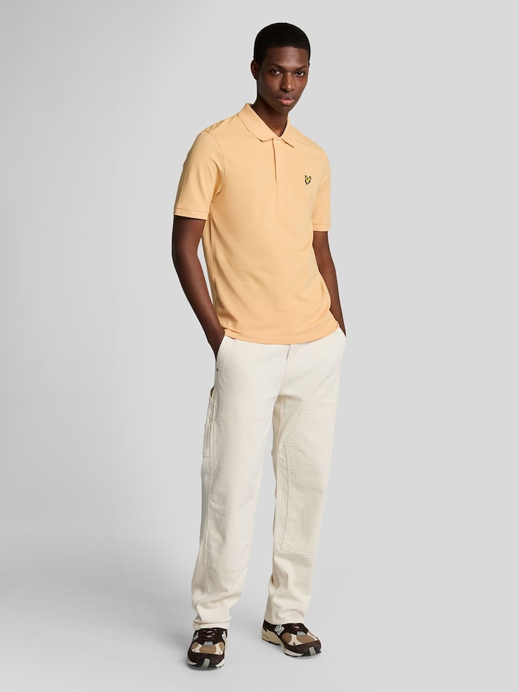 Lyle & Scott Orange Plain Polo Shirt - Image 3 of 5