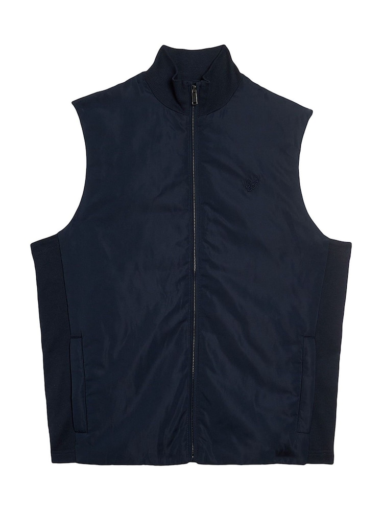 Lyle & Scott Blue Tonal Hybrid Gilet - Image 5 of 5 Lyle & Scott Blue Tonal Hybrid Gilet - Image 5 of 5