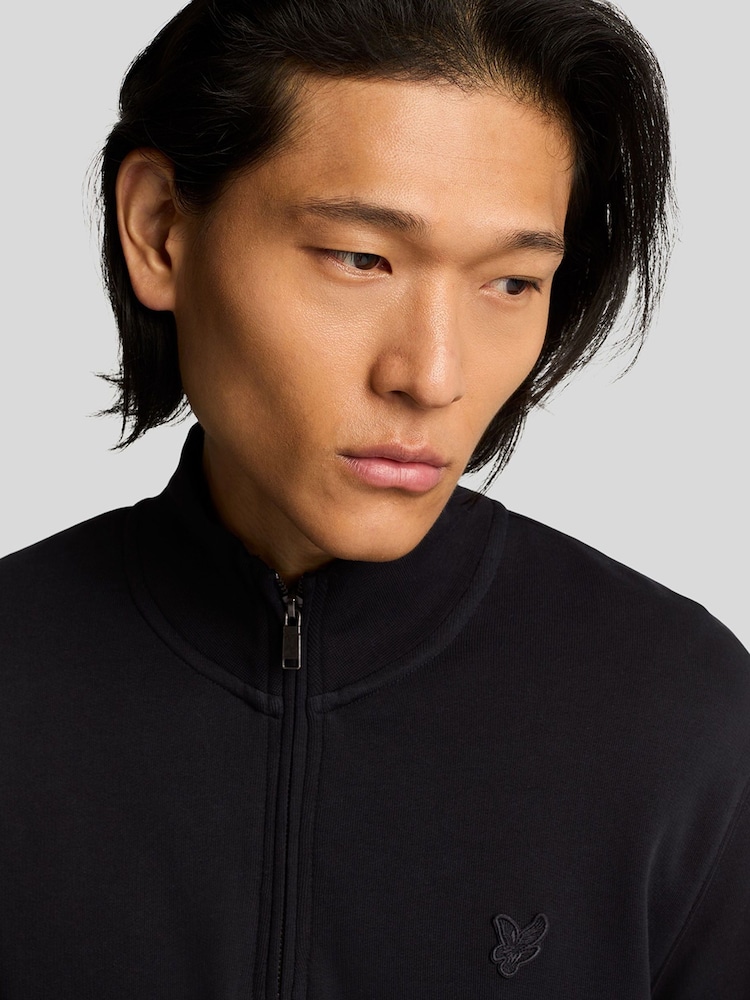 Lyle & Scott Black 100% Cotton Superfine Quarter Zip Sweatshirt - Image 2 of 5