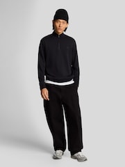 Lyle & Scott Black 100% Cotton Superfine Quarter Zip Sweatshirt - Image 4 of 5