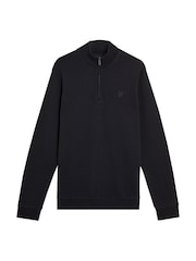 Lyle & Scott Black 100% Cotton Superfine Quarter Zip Sweatshirt - Image 5 of 5