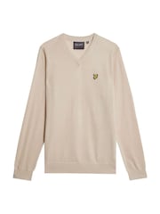Lyle & Scott Cream Golf V-Neck Pull-Over Jumper - Image 5 of 5