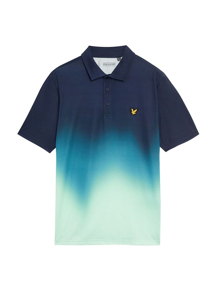Lyle & Scott Blue Gradient Polo Shirt - Image 5 of 5