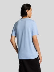 Lyle & Scott Blue 100% Cotton Contrast Collar Superfine T-Shirt - Image 3 of 5