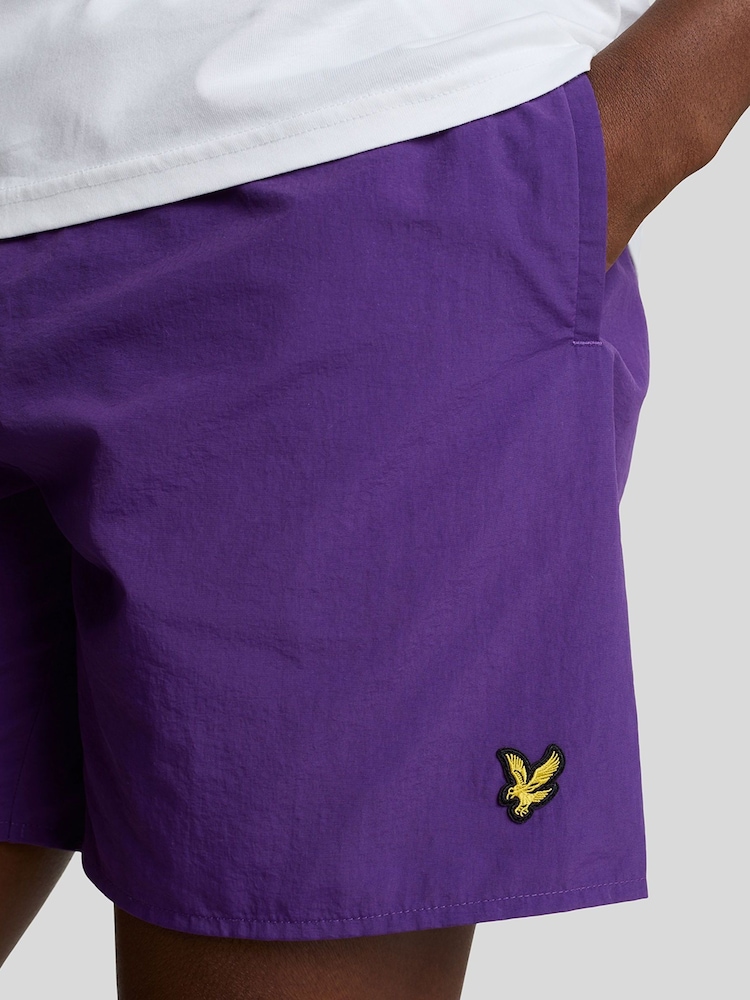 Lyle & Scott Purple Plain Swim Shorts - Image 4 of 5