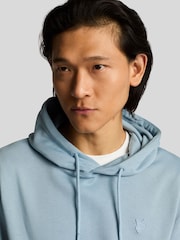 Lyle & Scott Blue 100% Cotton Superfine Pullover Hoodie - Image 2 of 5