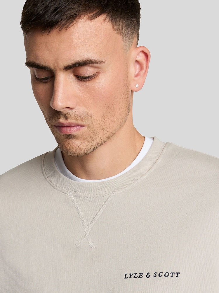 Lyle & Scott 100% bumbac brodat Guler rotund Hanorac - Image 2 of 5