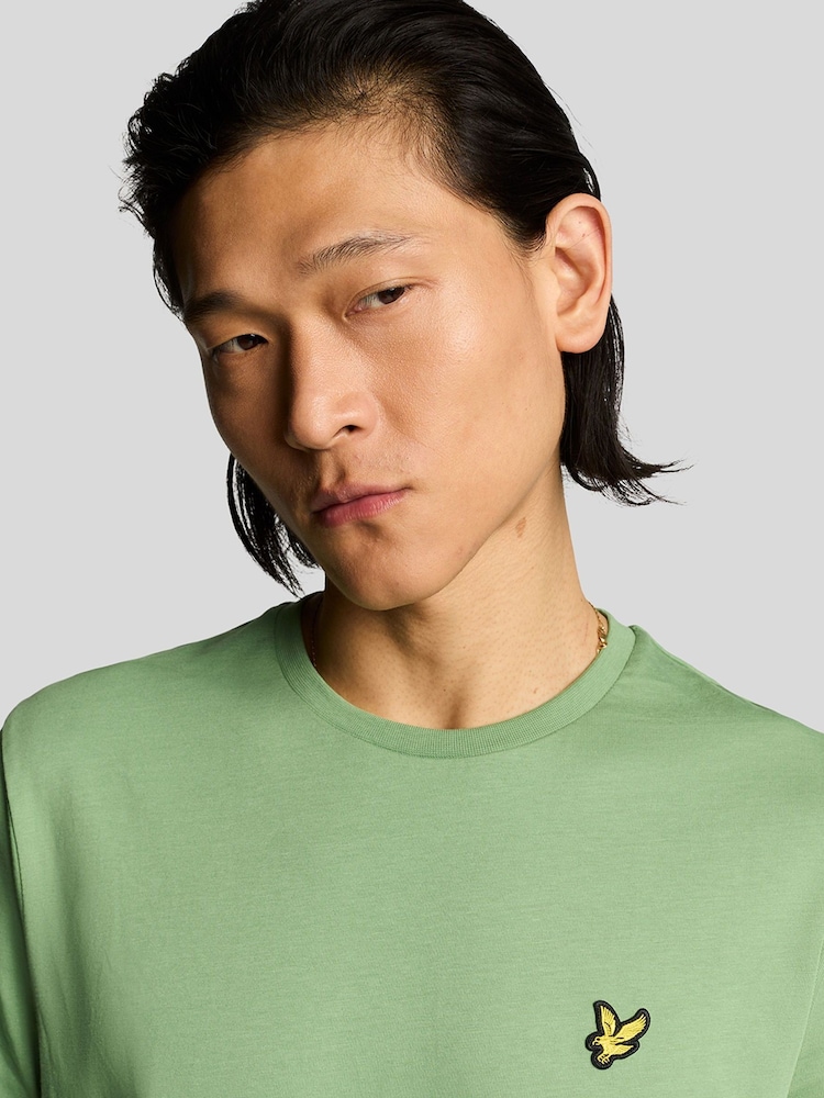 Lyle & Scott Green Cotton Plain T-Shirt - Image 3 of 5