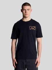 Lyle & Scott Blue 100% Cotton Polaroid Graphic T-Shirt - Image 1 of 5