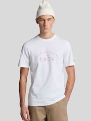 Lyle & Scott White 100% Cotton Established Heritage Graphic T-Shirt - Image 1 of 4