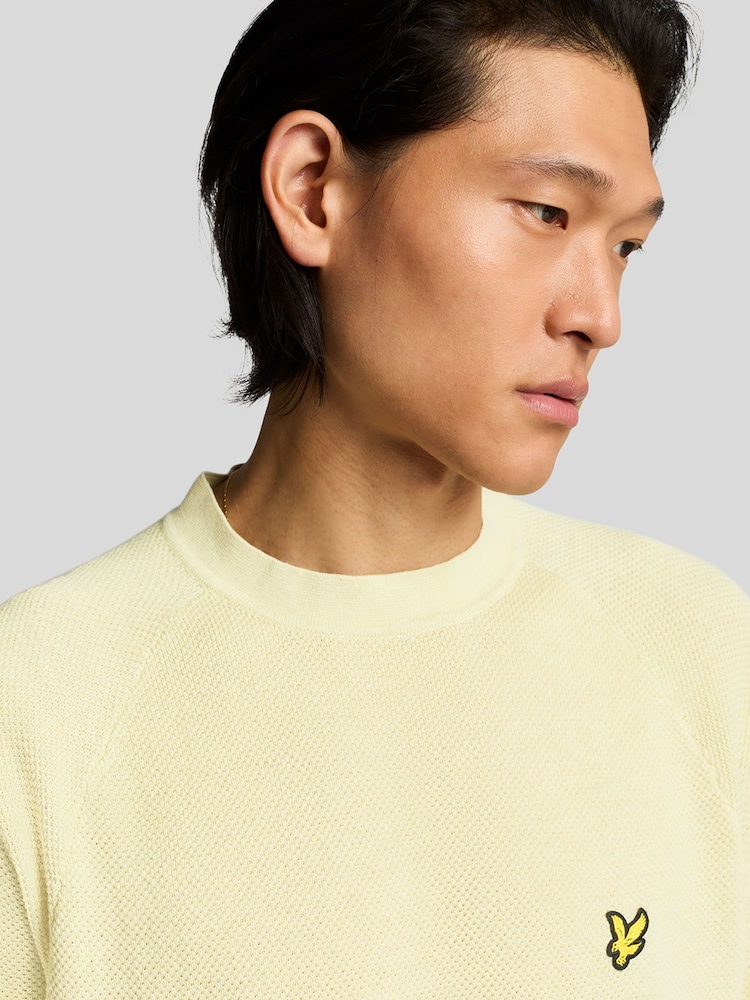 Lyle & Scott Yellow Linen Blend Knitted T-Shirt - Image 2 of 5