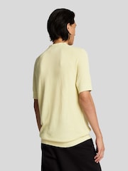 Lyle & Scott Yellow Linen Blend Knitted T-Shirt - Image 3 of 5