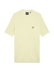 Lyle & Scott Yellow Linen Blend Knitted T-Shirt - Image 5 of 5