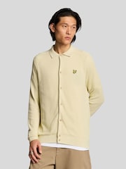 Lyle & Scott Yellow Linen Blend Knitted Shirt - Image 1 of 5