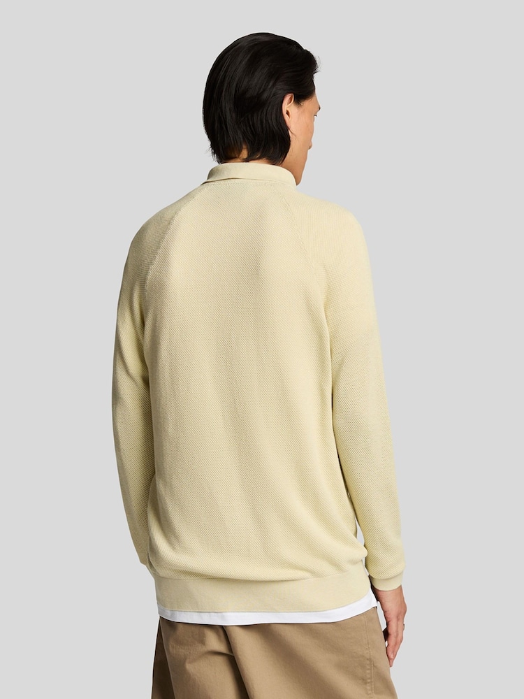 Lyle & Scott Yellow Linen Blend Knitted Shirt - Image 3 of 5