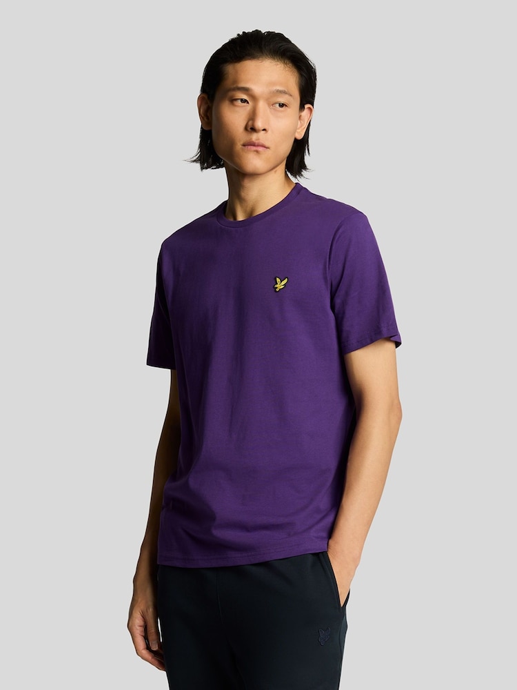 Lyle & Scott Purple 100% Cotton Plain T-Shirt - Image 1 of 5