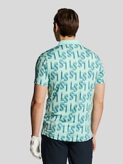 Lyle & Scott Long Sleeve Monogram Printed Polo Shirt - صورة 3 من 5