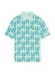 Lyle & Scott Long Sleeve Monogram Printed Polo Shirt - صورة 5 من 5