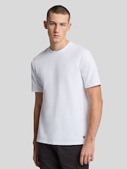 Lyle & Scott White Twill Texture Crewneck T-Shirt - Image 1 of 5