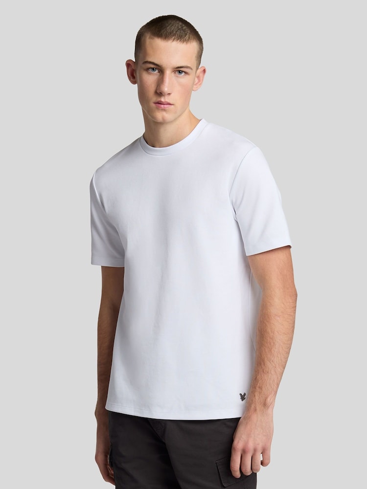 Lyle & Scott White Twill Texture Crewneck T-Shirt - Image 1 of 5
