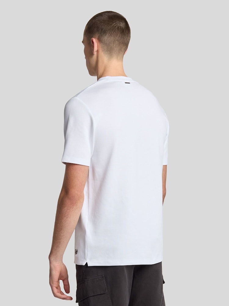 Lyle & Scott White Twill Texture Crewneck T-Shirt - Image 3 of 5