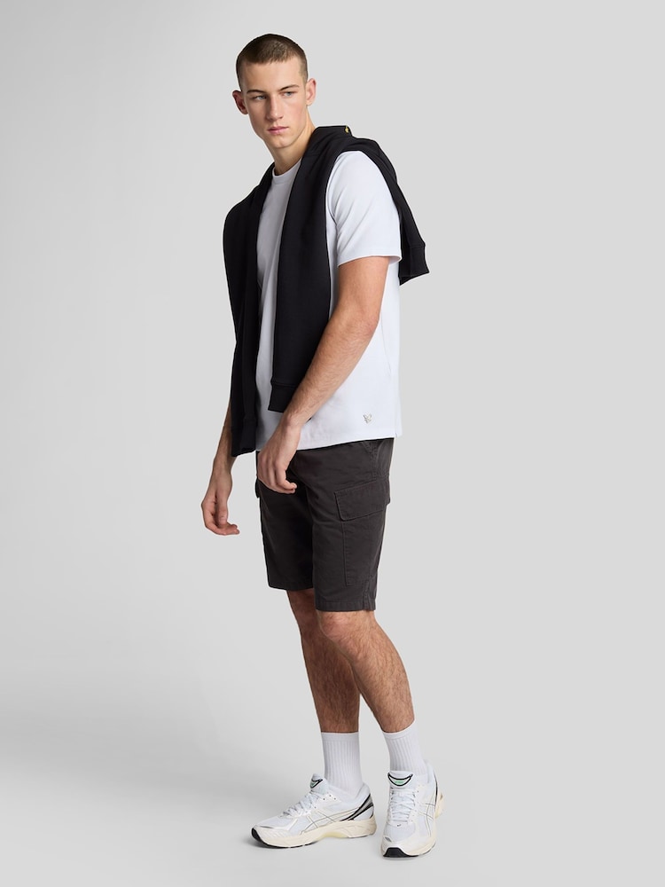 Lyle & Scott White Twill Texture Crewneck T-Shirt - Image 4 of 5