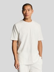 Lyle & Scott White Emblem Towelling T-Shirt - Image 1 of 5