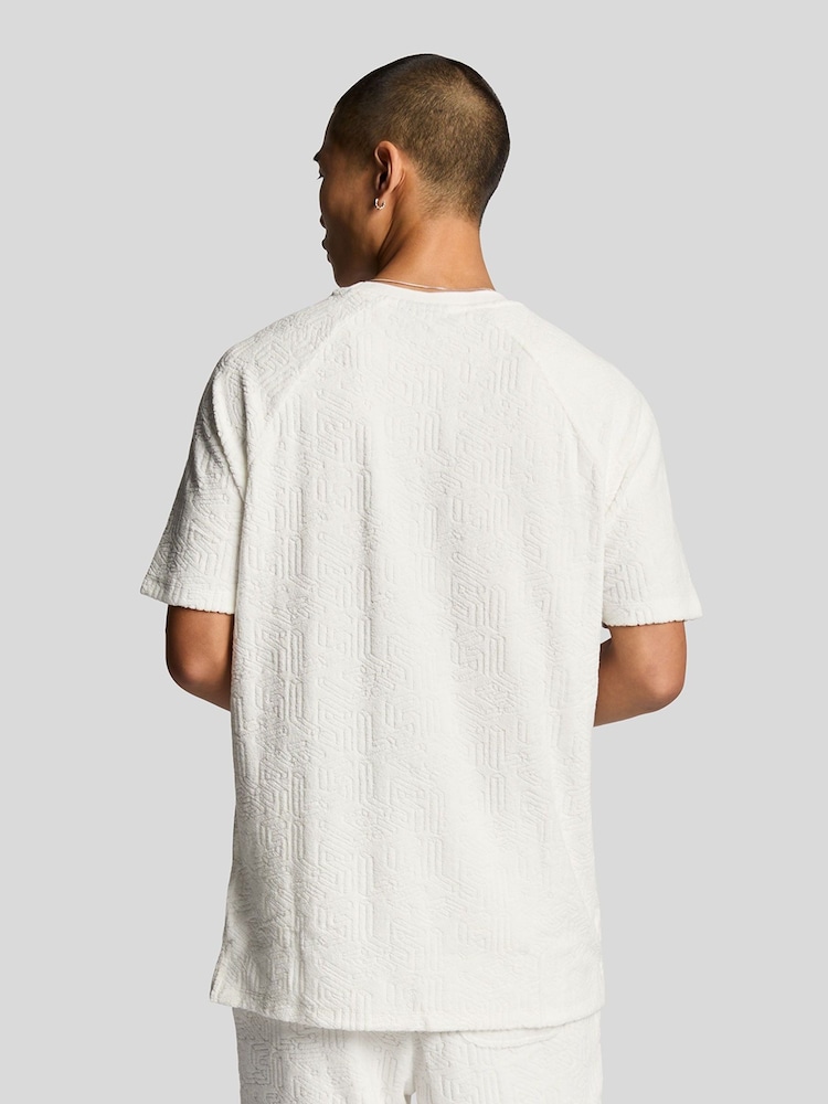 Lyle & Scott White Emblem Towelling T-Shirt - Image 2 of 5